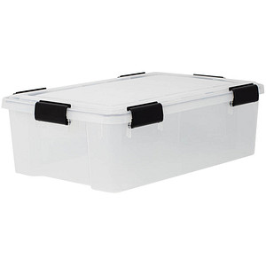 Image IRIS Ohyama Water Proof Aufbewahrungsbox 30,0 l transparent, schwarz 29,0 x 39,0 x 19,1 cm