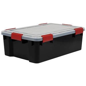 Image IRIS Ohyama AT-LS BkR/C/D.Red Aufbewahrungsbox 30,0 l schwarz, transparent, rot 29,0 x 39,0 x 19,1 cm