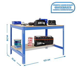 Image Simon Rack Werkbank KIT SIMONWORK BT0 1200 blau 120,0 x 76,0 x 84,2 cm