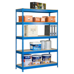 Image Simon Rack Schwerlastregal KIT BRICOFORTE 1006-5 CHIPBOARD 448100040201065 blau 100,0 x 60,0 x 200,0 cm