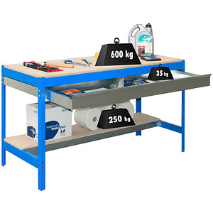 Image Simon Rack Werkbank KIT SIMONWORK BT0 BOX 1200 blau 1 Schublade 120,0 x 76,0 x 84,2 cm