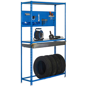 Image Simon Rack Werkbank KIT SIMONRACING BOX PLUS 3/400 blau, verzinkt 1 Schublade 100,0 x 40,0 x 200,0 cm