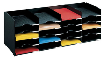 Image PAPERFLOW Sortierstation Formularbox, 20 Fächer, schwarz aus Polystyrol, inkl. 