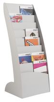 Image PAPERFLOW Prospektständer Courbo, 8 Fächer, grau Polystyrol, für Dokumente in A