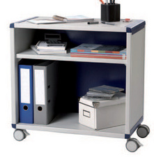 Image PAPERFLOW Rollwagen, 1 Fach für Ordner, grau