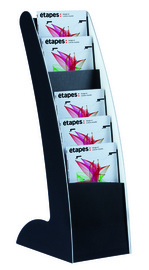Image PAPERFLOW Prospektständer Courbo Slim, 6 Fächer Farbe: schwarz / weiß, aus Poly