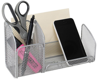 Image ALBA Stifteköcher "MESHTRI", Drahtmetall, 3-Fächer, schwarz