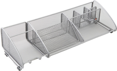 Image ALBA Stifteköcher "MESHBOARD", Drahtmetall, 9-Fächer, grau