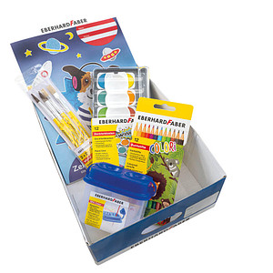 Image EBERHARD FABER Winner Schulestarter Set Aufbewahrungsbox blau, gelb 22,0 x 31,0 x 10,0 cm