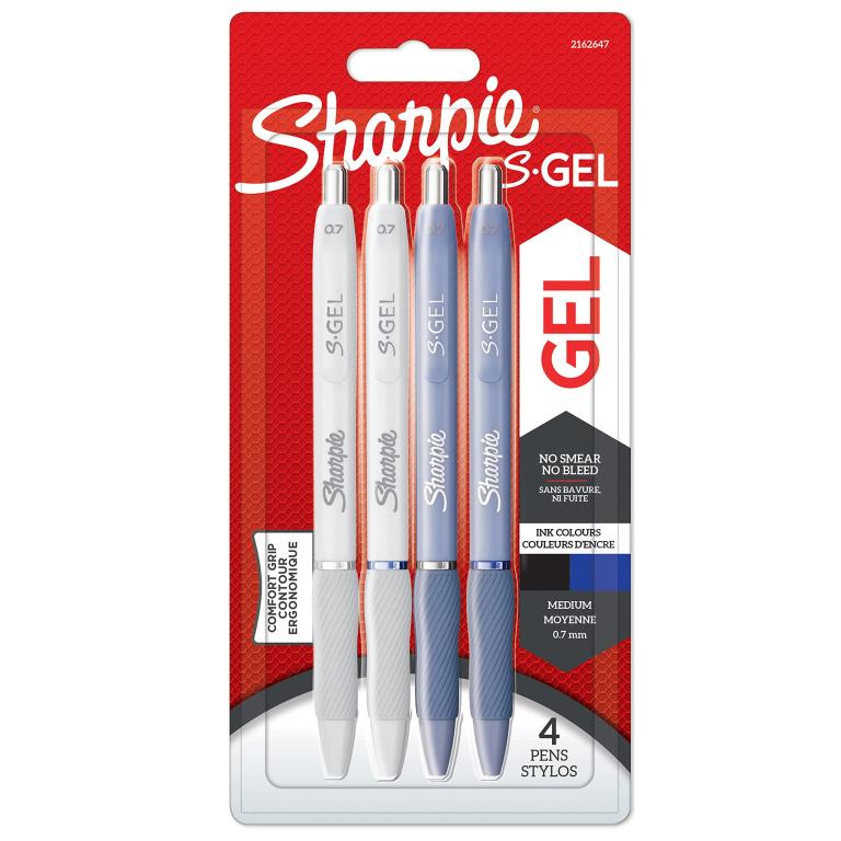 Image SHARPIE 2x2 Sharpie S-Gel Frost Blue + Pearl White 0,7 mm blau + sw