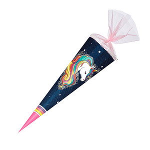 Image Schultüte Einhorn Regenbogen blau/rosa