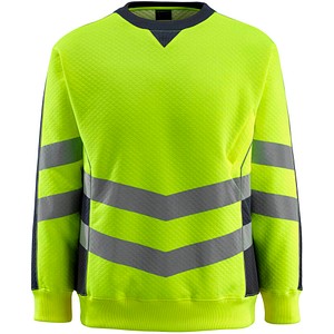 Image MASCOT® unisex Warnschutz-Langarmshirt Wigton  gelb, schwarzblau Größe XL