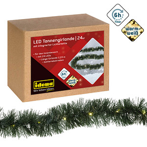 Image Idena Tannengirlande 24er LED Lichterkette grün 2,2 m