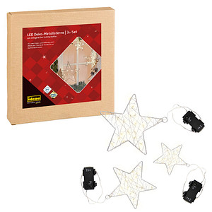 Image 3 Idena Metallsterne LED Dekoleuchten weiß