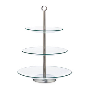 Image relaxdays Etagere transparent/silber 40,0 cm