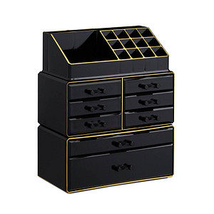 Image relaxdays Make-Up-Organizer schwarz/gold