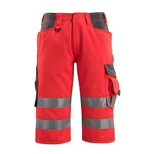 Image MASCOT® unisex Warnschutzhose kurz Luton  rot, dunkelanthrazit Größe 50