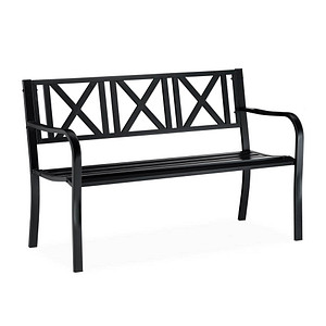 Image relaxdays Gartenbank 10026112_0 schwarz Metall 127,0 cm