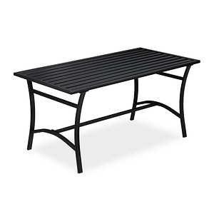 Image relaxdays Gartentisch schwarz rechteckig 120,0 x 60,0 x 55,5 cm