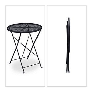 Image relaxdays Gartentisch schwarz rund 71,5 cm