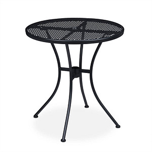 Image relaxdays Gartentisch schwarz rund 72,0 cm