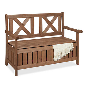 Image relaxdays Gartenbank 10038654_0 dunkelbraun Holz 115,0 cm