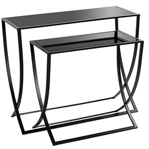 Image HAKU Möbel Beistelltische-Set Glas schwarz