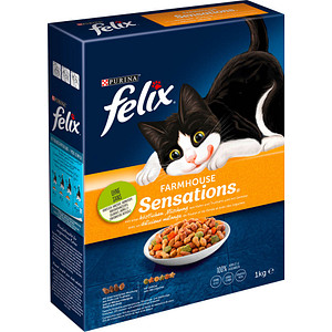 Image felix® Katzen-Trockenfutter Farmhouse Sensations mit Huhn, Truthahn und Gemüse 1,0 kg