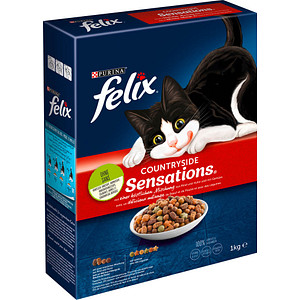 Image felix® Katzen-Trockenfutter Countryside Sensations mit Rind, Huhn und Gemüse 1,0 kg
