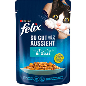 Image felix® Katzen-Nassfutter So gut wie es aussieht in Gelee mit Thunfisch 24x 85,0 g