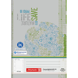 Image BRUNNEN Hausaufgabenheft Recycling Lineatur SL liniert DIN A5 ohne Rand, 48 Blatt