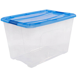 Image IRIS Ohyama Clear NTB Aufbewahrungsbox 60,0 l transparent, blau 39,5 x 57,5 x 36,5 cm