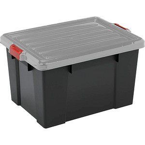 Image IRIS Ohyama DIY SK-210 Aufbewahrungsbox 21,0 l schwarz, grau, rot 29,7 x 46,0 x 25,7 cm