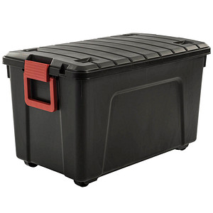 Image IRIS Ohyama Multi Aufbewahrungsbox 110,0 l schwarz, rot 44,5 x 75,0 x 44,5 cm