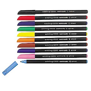 Image EDDING 1200 colourpen - Bußgeld - Rundspitze - Mehrfarben - Rund - Schwarz - Bl