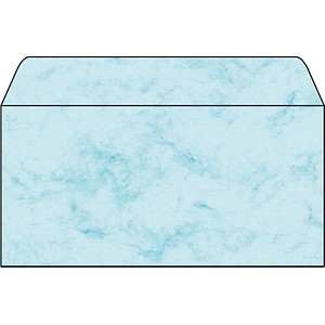 Image SIGEL Umschlag, DIN lang, 90 g-qm, gummiert, Marmor blau mit Innendruck, geeign