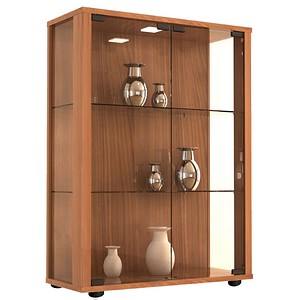 Image VCM my home Sintalo Vitrine buche 2 Fachböden mit Beleuchtung