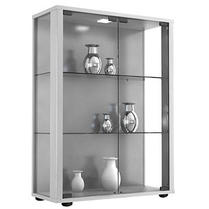 Image VCM my home Sintalo Vitrine silber 2 Fachböden mit Beleuchtung