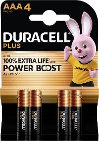 Image DURACELL 1x4 Plus Power Boost Micro MN2400 AAA LR03 1,5V