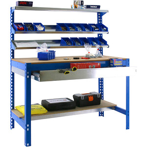 Image Simon Rack Werkbank SIMONWORK BT1 BOX 1200 blau 1 Schublade 121,0 x 61,0 x 144,5 cm