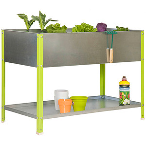 Image Simon Rack Pflanzkübel SIMONGARDEN URBAN TOP Metall silber, grün rechteckig 90,0 x 85,0 cm