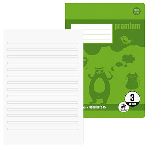 Image Staufen® Schulheft Premium Lineatur 3 (3. Schuljahr) liniert DIN A5 ohne Rand, 16 Blatt