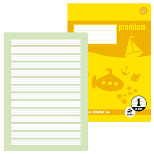 Image Staufen® Schulheft Premium Lineatur 1 (1. Schuljahr) liniert DIN A4 ohne Rand, 16 Blatt