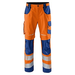 Image KÜBLER® unisex Warnschutzhose REFLECTIQ orange, kornblau Größe 60