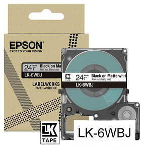 Image EPSON Schriftband LK LK-6WBJ C53S672064, 24 mm schwarz auf weiß