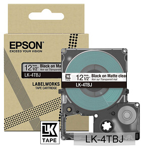 Image EPSON Schriftband LK LK-4TBJ C53S672065, 12 mm schwarz auf transparent