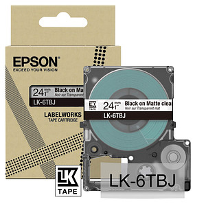 Image EPSON Schriftband LK LK-6TBJ C53S672067, 24 mm schwarz auf transparent