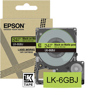 Image EPSON Schriftband LK LK-6GBJ C53S672079, 24 mm schwarz auf grün