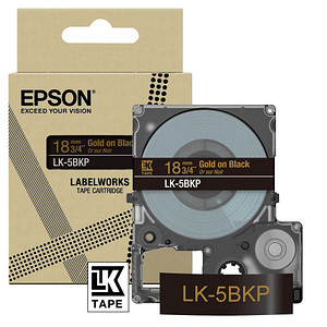 Image EPSON Schriftband LK LK-5BKP C53S672095, 18 mm gold auf schwarz