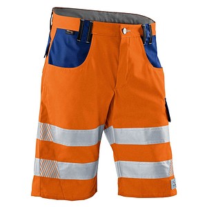 Image KÜBLER® unisex Warnschutzhose kurz REFLECTIQ orange, kornblau Größe 50